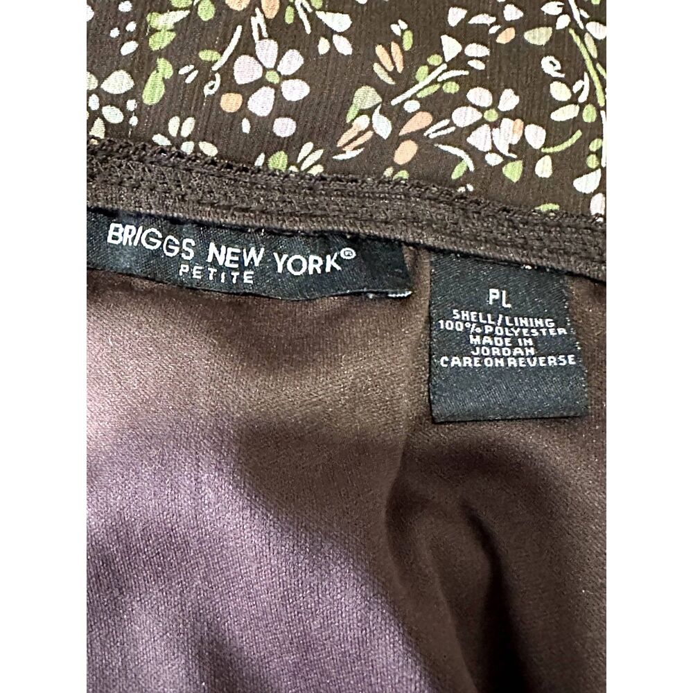 Briggs New York PETITE - Size Petite Large-Brown Skirt with pinks & green floral - Picture 4 of 4